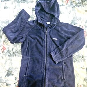 Columbia Womens Plus XXL Benton Springs II Long Fleece Jacket Hoodie Nocturnal